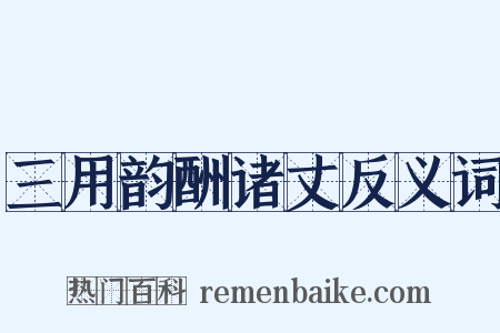 三用韵酬诸丈反义词是什么意思的图片
